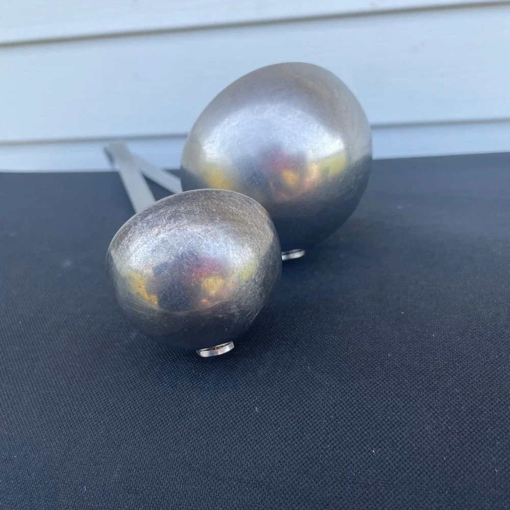 Vintage Stainless Steel Ladle Set 2oz 6oz Long Handle Hooked USA Made Silver